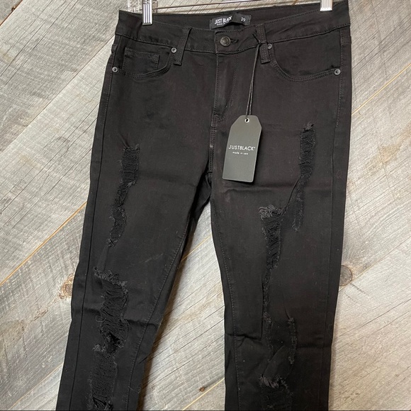 Just Black ‘Destroyed Skinny’ sexy jet black jeans - Picture 3 of 7